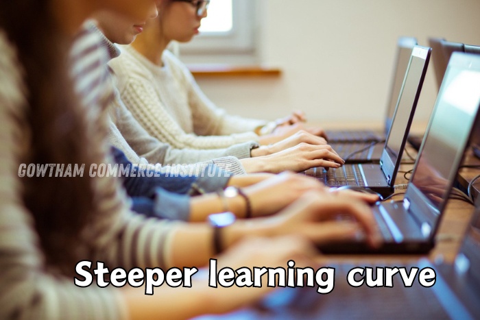 Students intensely focused on their laptops during a challenging session at Gowtham Commerce Institute in Peelamedu, Coimbatore, preparing for a steeper learning curve in their academic journey