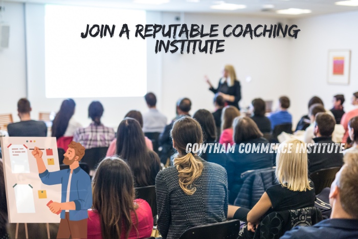 Group of students attentively listening to a lecture, highlighting the importance of joining a reputable coaching institute at Gowtham Commerce Institute in Peelamedu, Coimbatore. Emphasizing the institute's dedication to quality education and student success