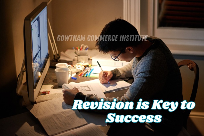 Dedicated CA and CMA students revising late at night at Gowtham Commerce Institute, Peelamedu, Coimbatore, ensuring success