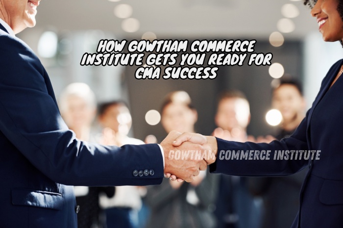 Professional handshake symbolizing CMA success with expert coaching from Gowtham Commerce Institute in Peelamedu, Coimbatore