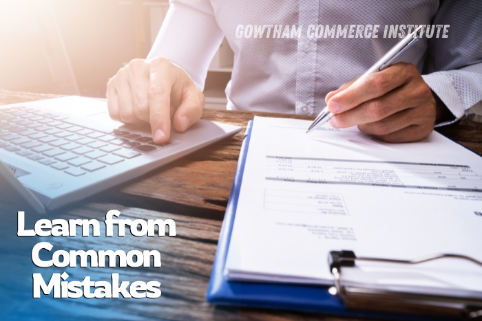 CA and CMA students learning from common mistakes at Gowtham Commerce Institute in Peelamedu, Coimbatore