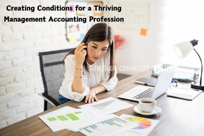 Professional accountant analyzing financial reports and charts, approach at Gowtham Commerce Institute