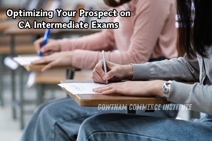 Students writing CA Intermediate exams with guidance from Gowtham Commerce Institute in Peelamedu, Coimbatore