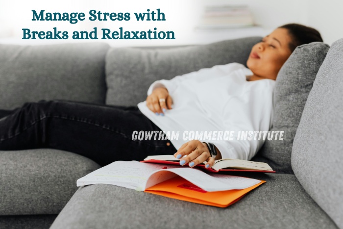 Promoting stress-free CA and CMA exam preparation through breaks and relaxation study session at Gowtham Commerce Institute